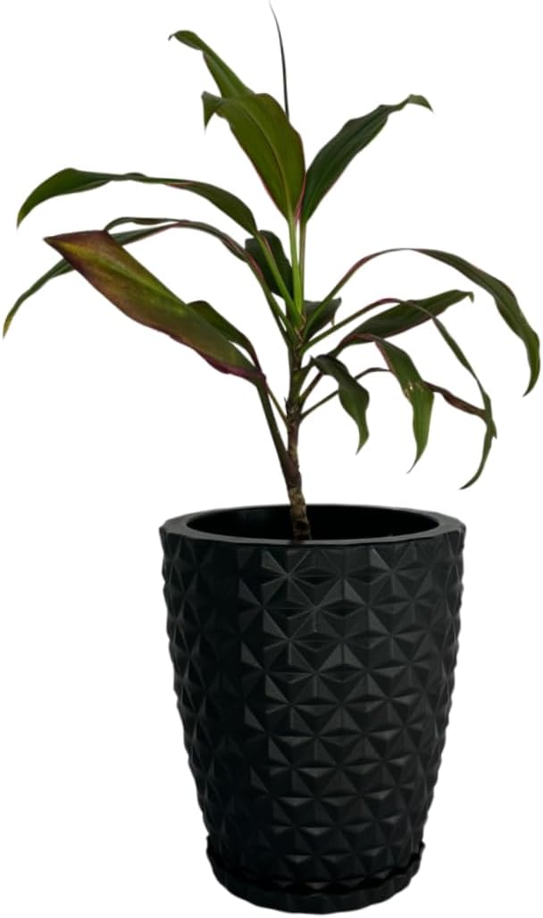 Vaso para Planta modelo Coluna Diamante tamanho PP 30cm de altura (Preto) 1 Vaso para Planta modelo Coluna Diamante tamanho PP 30cm de