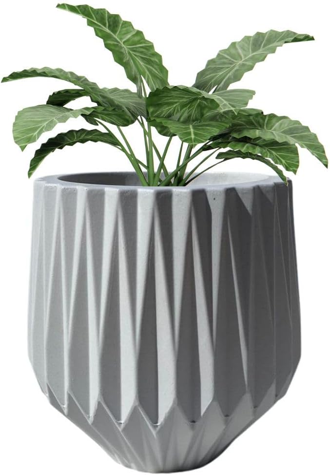 Vasos Para Plantas Modelo Origami de Polietileno Jardim Casa Sala Luxo M (Branco) 1 Vasos Para Plantas Modelo Origami de Polietileno Jardim Casa Sala