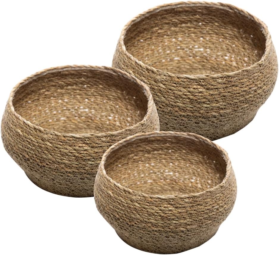 WOLFF - Conjunto 3 Cachepots de Fibra Natural com Forro de Plástico 1 WOLFF Conjunto 3 Cachepots de Fibra Natural com Forro