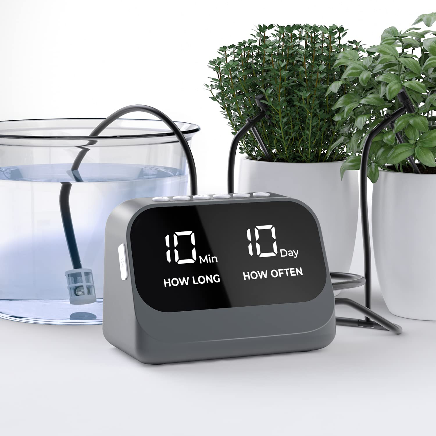 YITIKA Sistema de Rega Automática para Vasos de Plantas, Regador de Plantas com Temporizador Programável Inteligente, Display LED À Prova D'Água e Bateria de Grande Capacidade, Distribuição Precisa De 1 YITIKA Sistema de Rega Automatica para Vasos de Plantas Regador
