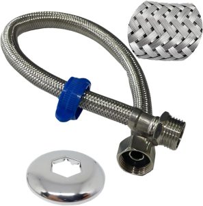 Mangueira Engate Flexível Aço Inoxidável Macho Fêmea Trançado 40cm Para Torneira Para Caixa Acoplada Vaso Sanitário