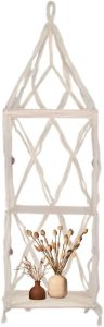 Prateleira Painel de Plantas Suspensa Decoração Boho VIntage Em Macramê Com Divisorias