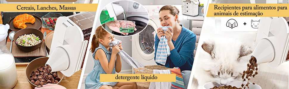 kit 2 recipientes de armazenamento de cereais, 2,3L grandes recipientes herméticos