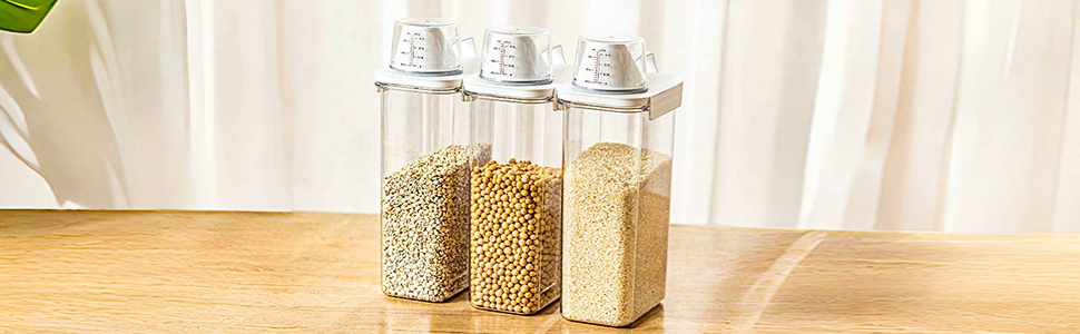 kit 2 recipientes de armazenamento de cereais, 2,3L grandes recipientes herméticos