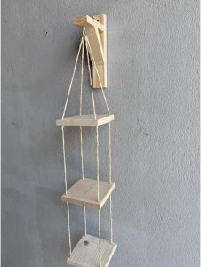 Floreira Vertical de Madeira com 3 Prateleiras, Suporte para Vasos de Plantas, 80 x 25 cm, Kit Completo para Jardim