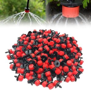 100 peças de gotejadores ajustáveis para irrigação, sistema de irrigação por gotejamento, sistema de irrigação por gotejamento, gotejador de 1/10.2 cm, micro gotejador para sistema de irrigação