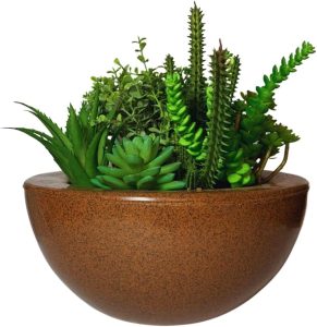 Vaso Polietileno Cuia Bacia P/plantas Lisa Luxo Jardim Varanda (Marrom)