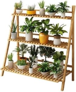 QIMOSHOP Organizador Triplo Madeira Pinus Estante Para Plantas Flores