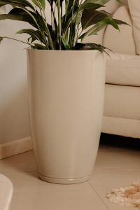 Vaso Grande Polietileno Para Plantas Marmorizado Brilhante Vietnamita N4 (Creme)