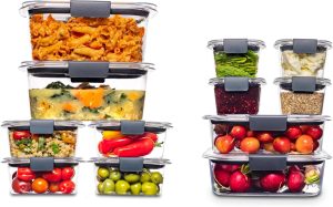 Potes herméticos de plástico de 24 peças Rubbermaid Brilliance Storage | Livre de BPA