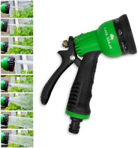 Esguicho Multiplo para Mangueira com 8 Tipos de Jatos com Trava Ergonômica Regulável