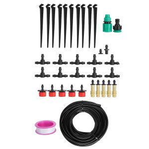 Conjunto de Rega de Tubulação, Equipamento de Rega de Tubulação de Irrigação Automática, Kit de Irrigação por Gotejamento Micro Automático de 10m de Bico Pulverizador de