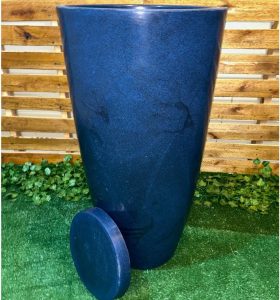 Vaso De Planta Grande Cone Brilhante Luxo Decorativo Gg (azul)