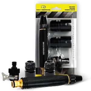 Bico Alta Pressão Esguicho Pulverizador Para Mangueira 3 Em 1 Ajustavel Com Conector Gatilho Regulável