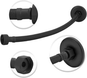 Engate Mangueira Flexível Preto/Black Trançado Aço Inox 60Cm 1 Engate Mangueira Flexível Preto/Black Trançado Aço Inox 60Cm