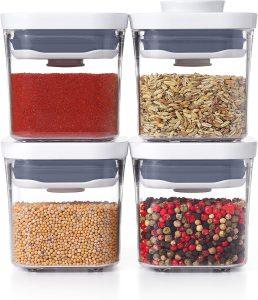 OXO Good Grips Conjunto de 4 peças Mini Pop Container, transparente