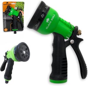 Esguicho para Mangueira com 8 Tipos de Jatos e Trava – Pistola com Engate Rápido, Ideal para Jardim, Carro e Limpeza