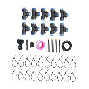 Generic de irrigação por gotejamento Kit de jardinagem de conector rápido, flexível e automático de água para o jardim para gramado, estufa, 10m Conjunto