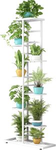 LINZINAR Suporte para Plantas de Metal para Ambientes Internos E Externos, 8 Camadas, 9 Vasos, Vários Suportes para Vasos de Flores, Prateleira para Ambientes Internos E Externos, Unidade de Exposição