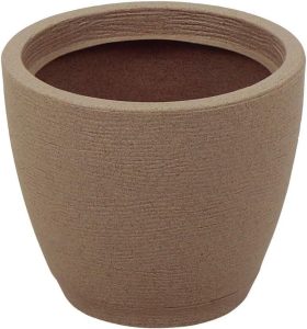 Vaso Tramontina Asteca em Polietileno Granito Areia com Prato 24 cm