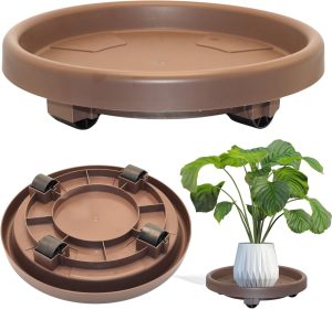 Suporte com Rodas Prato para Vasos 30cm Suporta até 80kg - Top Garden (Tabaco)