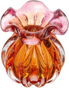 LYOR - Vaso Italy 10cm x 11cm Rosa e Âmbar Vidro