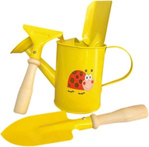 MYCENSE a rega de metal lata para as crianças jardim panela de água leve Mini resistente para meninos Ferramenta de jardinagem de brinquedos longos para, com O Conjunto de Ferramentas