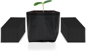AC Infinity Sacos de berçário 1 galão, bolsas de crescimento de tecido não tecido, pacote com 50 vasos de plantas biodegradáveis para início de sementes, transplante de solo, suprimentos de jardim doméstico