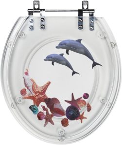 Tampa De Vaso Acrilico Decorada Golfinho Estrela Do Mar