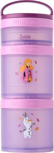 Whiskware Recipientes Disney Frozen para crianças e crianças 3 lanches empilháveis para escola e viagem, 2 1/3, Anna e Olaf, C05332