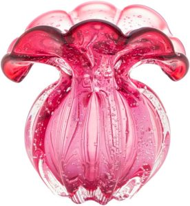 LYOR Vaso de Vidro Italy Rosa 13,5cm x 11cm x 14cm - Decoração - Mesa Posta - Vasos e Vasilhas - Organização - Utilidades Domésticas