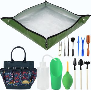 Permade Kit De Ferramentas Para Suculentas Com Bolsa Organizadora - 13 Peças Jardinagem Interna | Mini Manuais Bolsa, Suprimentos Transplante Suculentas, Presente Jardineiros Que Cuidam Das Plantas