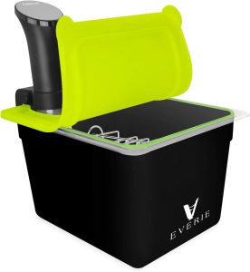 EVERIE Recipiente Sous Vide com tampa universal de silicone e rack Sous Vide e manga de recipiente compatível com Anova todos os modelos, Breville Joule, panela instantânea Sous Vide Cooker