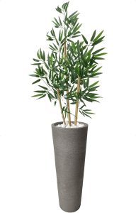 Bambu Artificial Cozinha Vaso Grande Decoração 67Cm (Cinza)