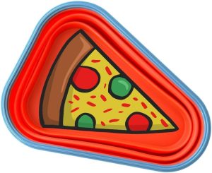 Porta Pizza de Silicone Expansível, Recipiente para 5 Pizzas