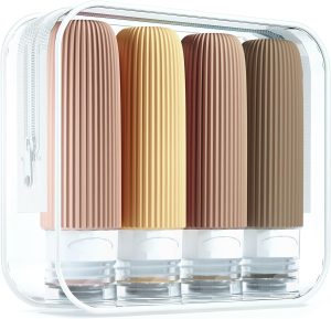 Mrsdry Garrafas de viagem para produtos de higiene pessoal, aprovado pela TSA, garrafas portáteis de 85 g, sem BPA, à prova de vazamento, recipientes de silicone para viagem, acessórios 1 Mrsdry Garrafas de viagem para produtos de higiene pessoal, aprovado pela TSA, garrafas portáteis de 85 g, sem BPA, à prova de vazamento, recipientes de silicone para viagem, acessórios