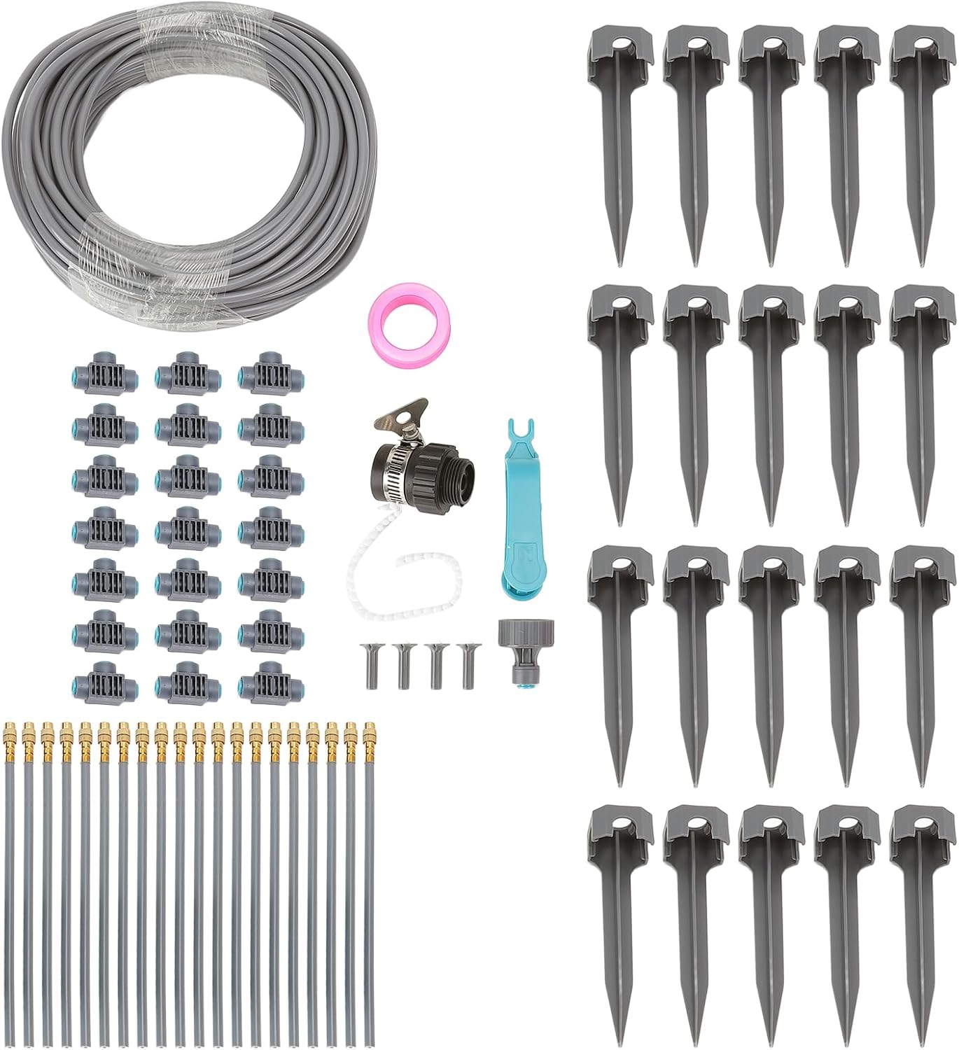 82ft 4/7 Drip Irrigation System Kit Jardim Rega Equipamento de Irrigação Automática Conjunto para Gramado Levantado Cama Estufa Rega Planta 1 82ft 47 Drip Irrigation System Kit Jardim Rega Equipamento de