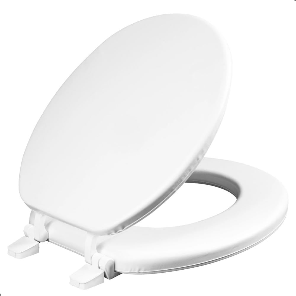 Assento Sanitário Oval Almofadado Tampa De Vaso Branca Com Dobradiças Cobertura Universal Para Banheiro Premium Mfn 1 Assento Sanitario Oval Almofadado Tampa De Vaso Branca Com Dobradicas