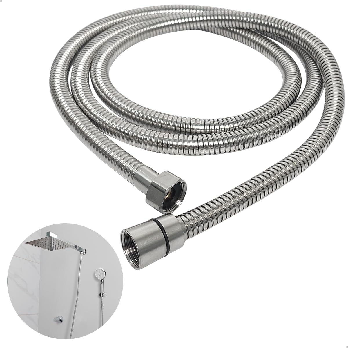 Dona D Cor, Mangueira Engate Flexível 1 Metro E 80cm Inox 304 Femea X Femea Rabicho 1/2 Para Chuveiro Ducha Higiênica Chuveirinho Banheiro Lavatório Salão Beleza 1 Dona D Cor Mangueira Engate Flexivel 1 Metro E 80cm