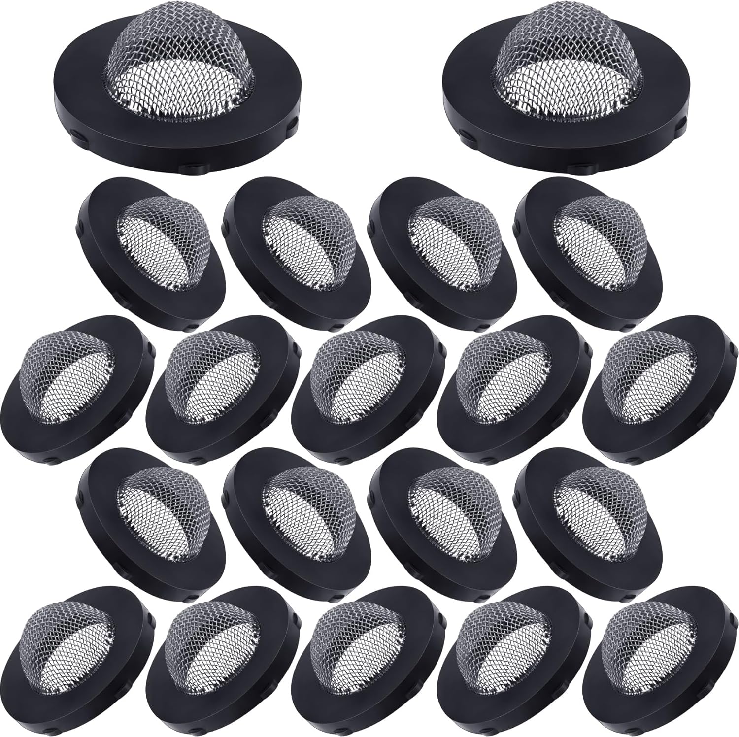 HINZIC 20 peças de arruelas de filtro de mangueira de aço inoxidável, kit de reparo de acessórios de arruela de mangueira de tela de entrada para conector de mangueira de jardim de 3/4 polegadas e 1 HINZIC 20 pecas de arruelas de filtro de mangueira de