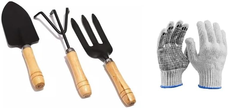Kit Ferramentas Para Jardinagem 3 Peças Mais Luva Pigmentada. 1 Kit Ferramentas Para Jardinagem 3 Pecas Mais Luva Pigmentada