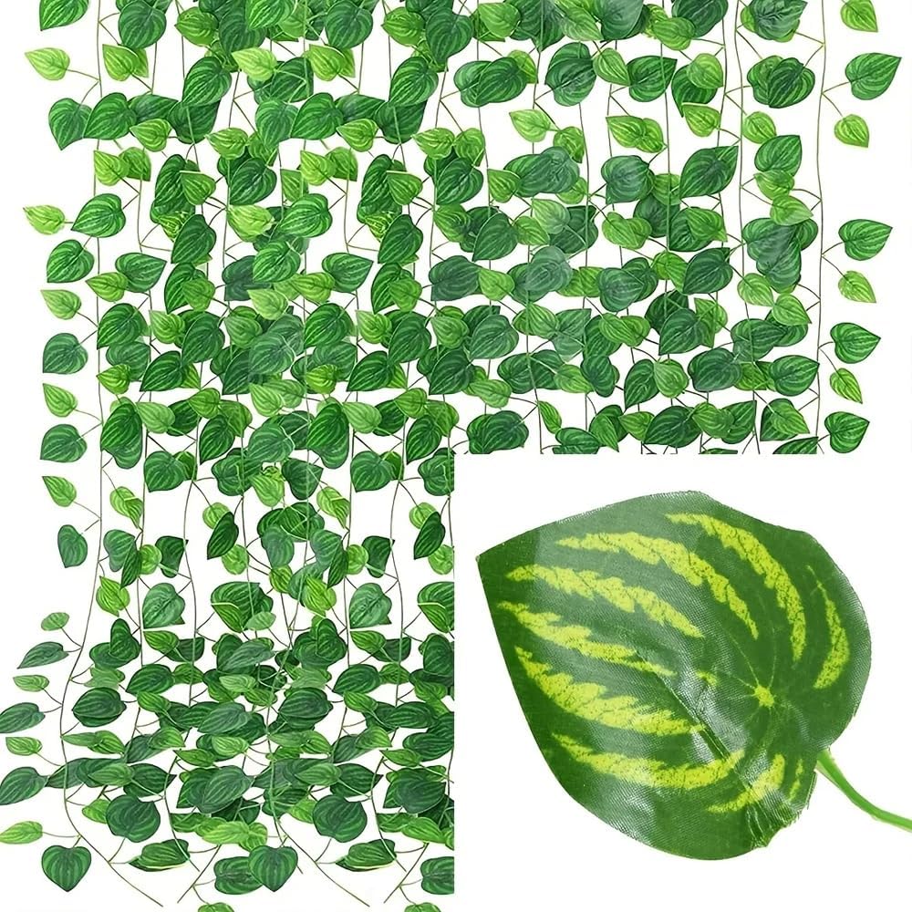 Kit Planta Trepadeira Artificial para Decorações | Plantas para Decoração de Casa, Sala De Estar, Casamento, Eventos (Melancia - 12 Metros) 1 Kit Planta Trepadeira Artificial para Decoracoes Plantas para Decoracao