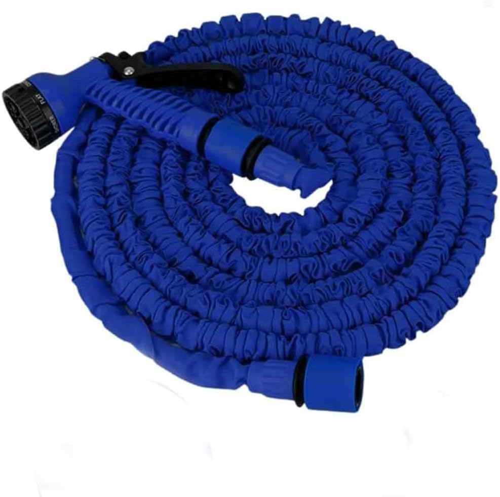 Mangueira Extensível Até 1500cm com Esguicho - Flexibilidade e Controle Preciso para Irrigação (Azul) 1 Mangueira Extensivel Ate 1500cm com Esguicho Flexibilidade e Controle