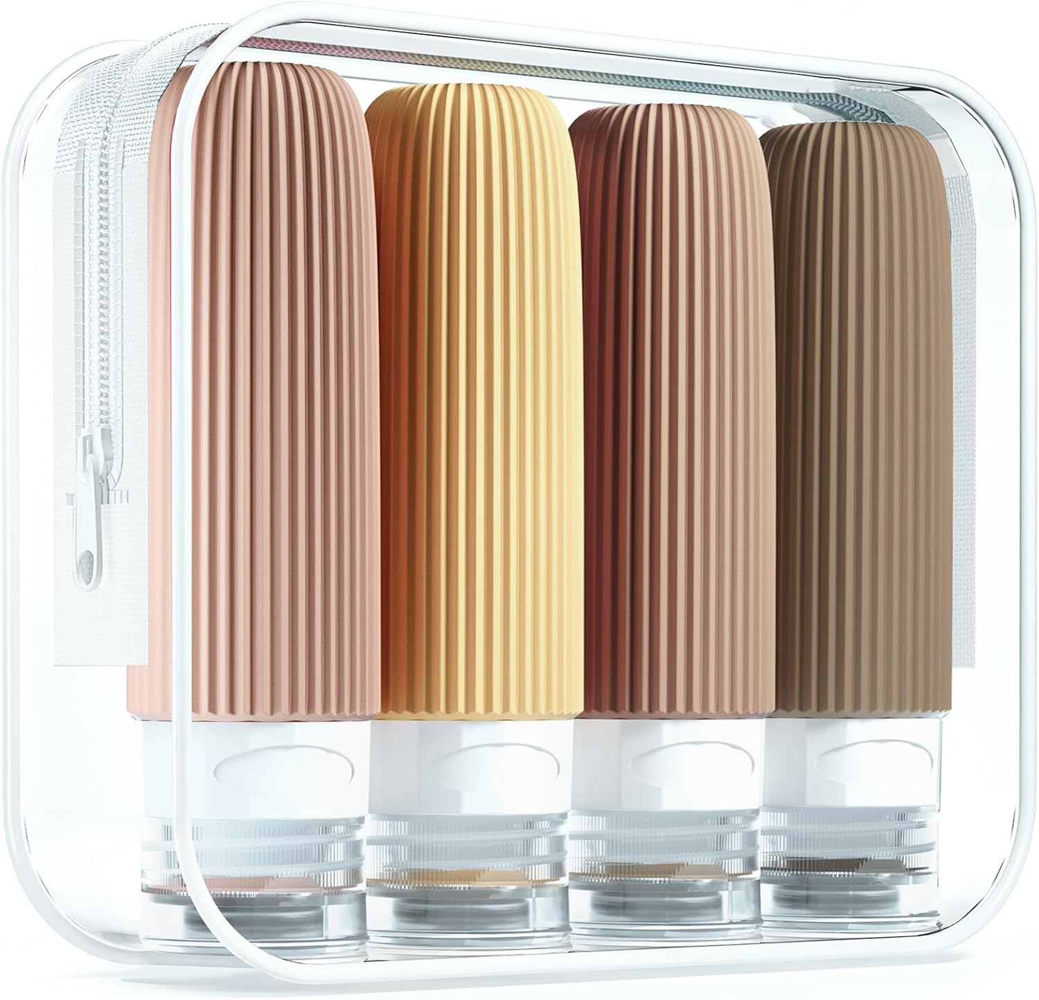 Mrsdry Garrafas de viagem para produtos de higiene pessoal, aprovado pela TSA, garrafas portáteis de 85 g, sem BPA, à prova de vazamento, recipientes de silicone para viagem, acessórios 1 Mrsdry Garrafas de viagem para produtos de higiene pessoal aprovado