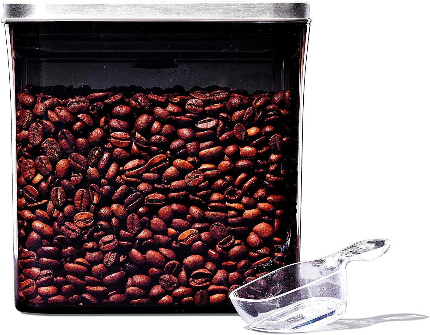 OXO Recipiente de café POP de aço com colher - 1,7 litros para café, chá e mais, cinza 1 OXO Recipiente de cafe POP de aco com colher