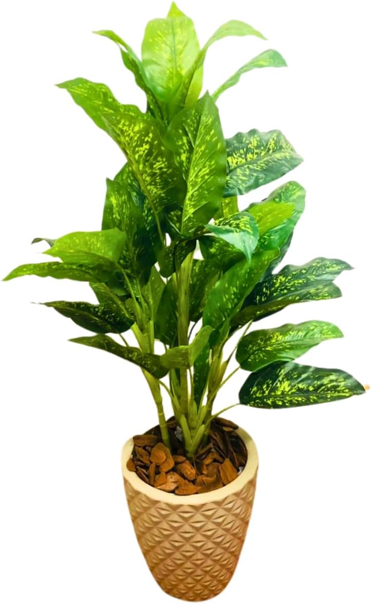 Planta Folhas Grandes Artificial Comigo Ninguem Pode Com Vaso
