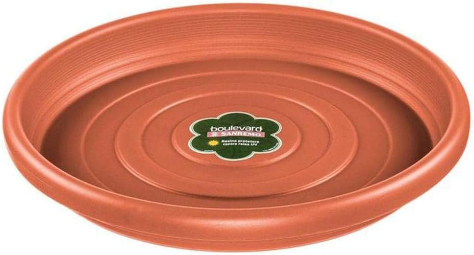 Sanremo - Prato Redondo Plástico para Jardinagem de 13 cm, Linha Boulevard 1 Sanremo Prato Redondo Plastico para Jardinagem de 13 cm