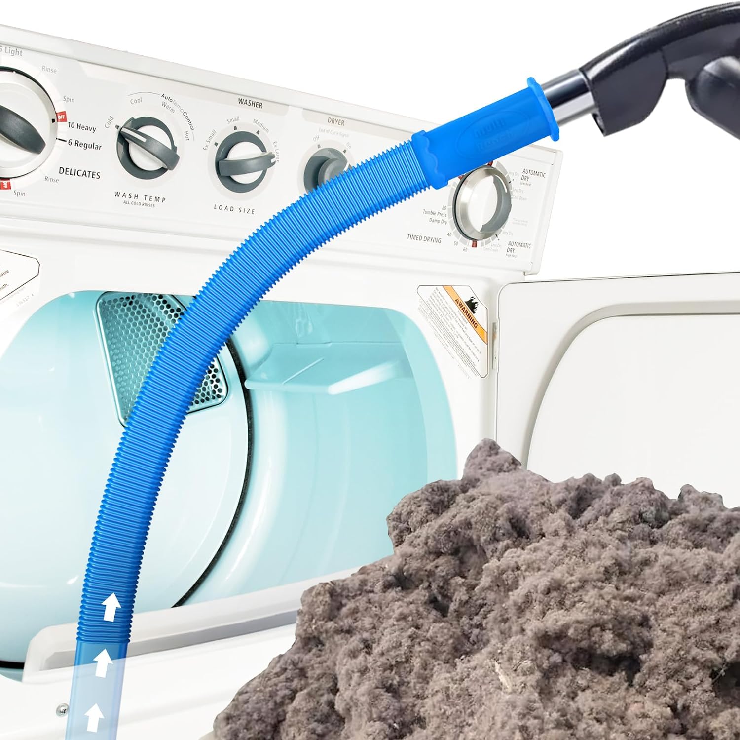 Sealegend Kit de limpeza de ventilação para secadora de acessórios de mangueira de vácuo compatível com todos os aspiradores de pó, suprimentos de limpeza para remoção rápida de fiapos 1 Sealegend Kit de limpeza de ventilacao para secadora de acessorios