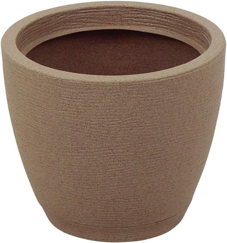 Vaso Tramontina Asteca em Polietileno Granito Areia com Prato 24 cm 1 Vaso Tramontina Asteca em Polietileno Granito Areia com Prato 24