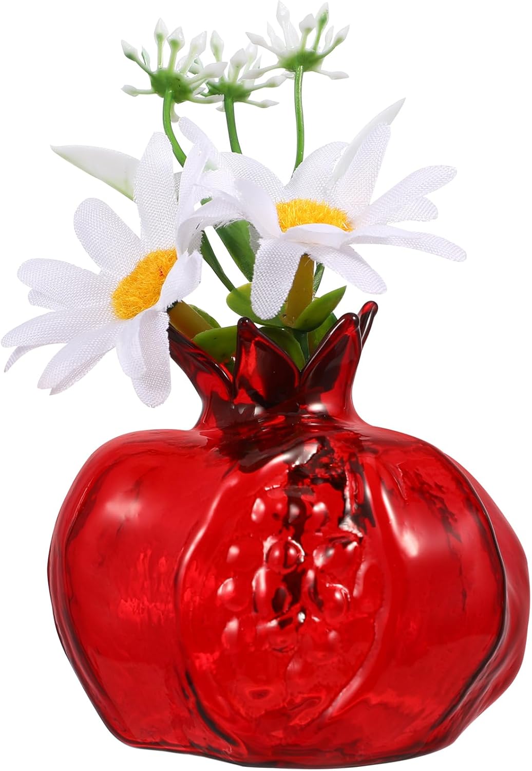 Vaso de romã, vaso de vidro em forma de romã, decoração de romã, vaso floral pequeno, vaso hidropônico, arranjo de flores, centro de mesa para festa de casamento, decoração de casa, vermelho 1 Vaso de roma vaso de vidro em forma de roma